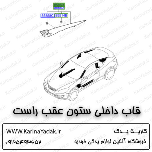 قاب داخلی ستون عقب راست هیوندای جنسیس کوپه