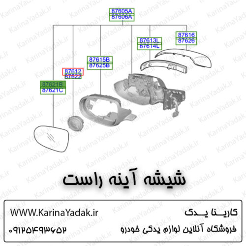 شیشه آینه راست کیا سورنتو um