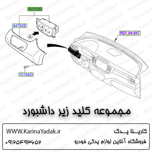 مجموعه کلید زیر داشبورد کیا سورنتو um