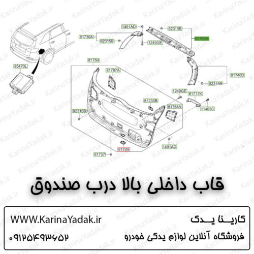قاب داخلی بالا درب صندوق کیا سورنتو um