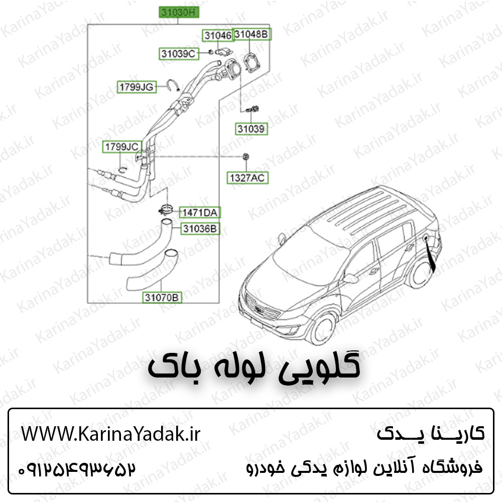 گلویی لوله باک کیا اسپورتیج sl