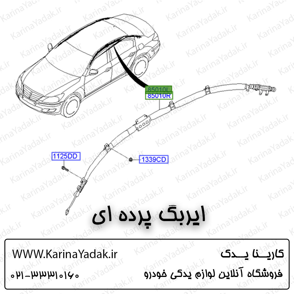 ایربگ پرده ای هیوندای جنسیس سدان