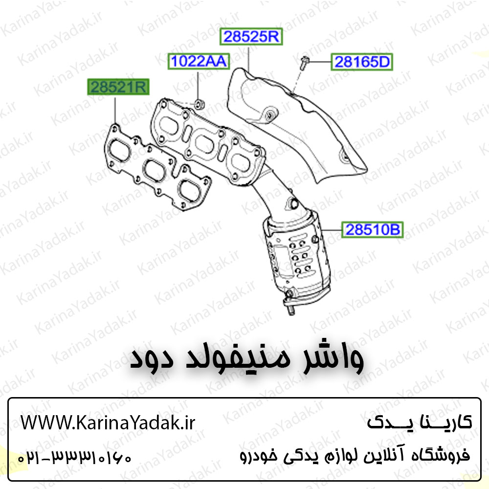 واشر منیفولد دود هیوندای جنسیس سدان