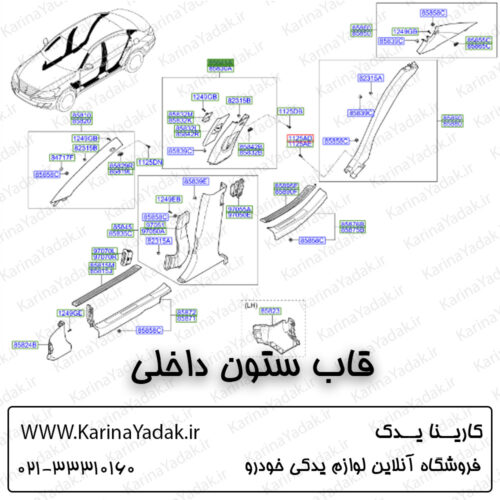 قاب ستون داخلی هیوندای جنسیس سدان
