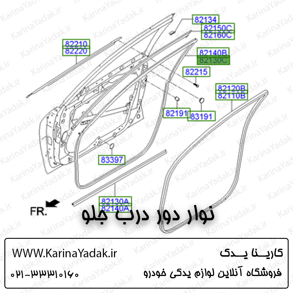 نوار دور درب جلو هیوندای جنسیس سدان
