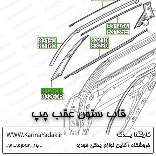 قاب ستون درب عقب چپ کیا اپتیما جی تی لاین gt line