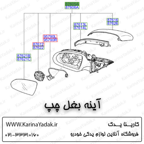 آینه بغل چپ کیا اپتیما جی تی لاین gt line