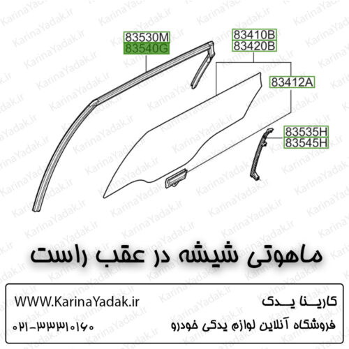 ماهوتی شیشه در عقب راست کیا اپتیما جی تی لاین gt line