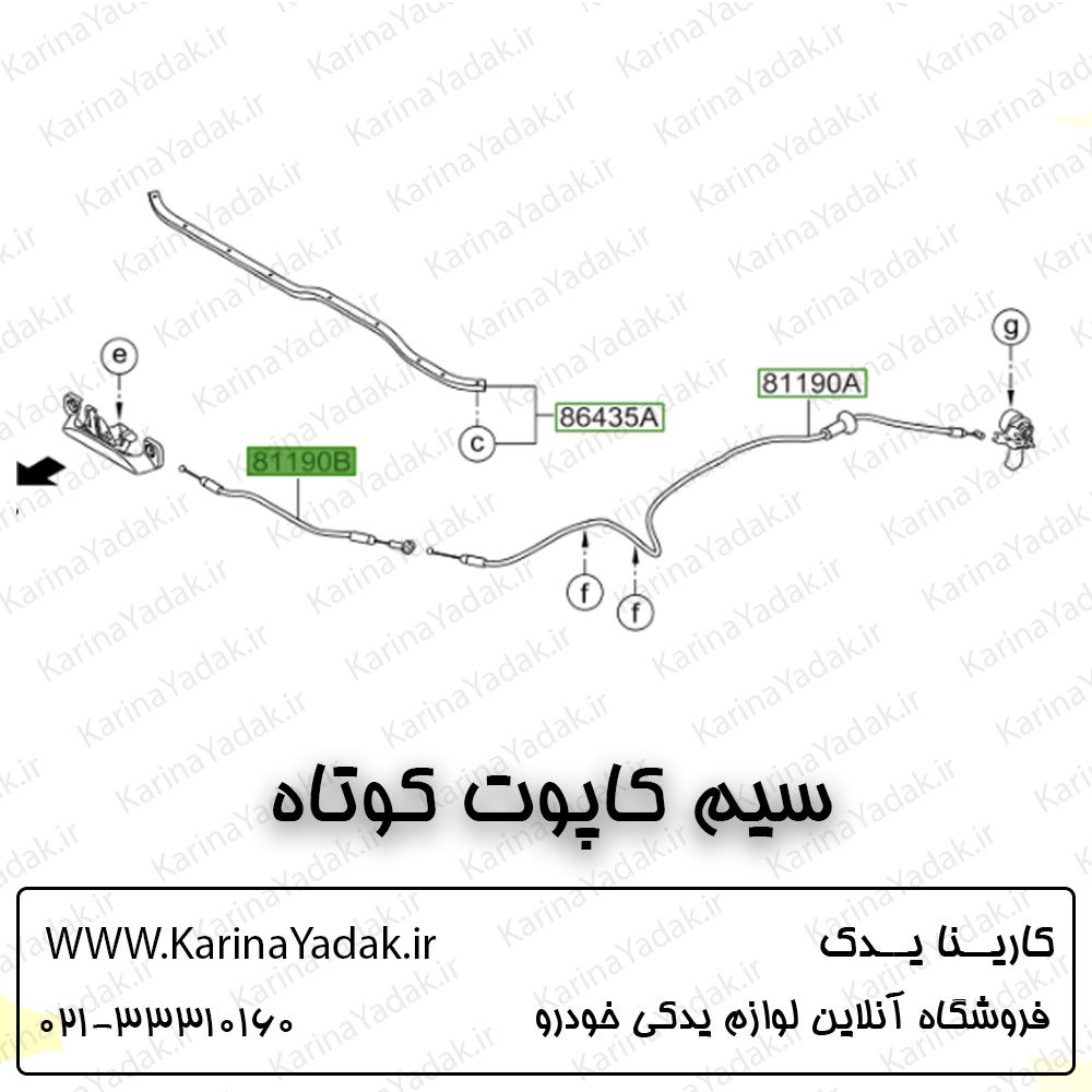 سیم کاپوت کوتاه کیا اپتیما tf