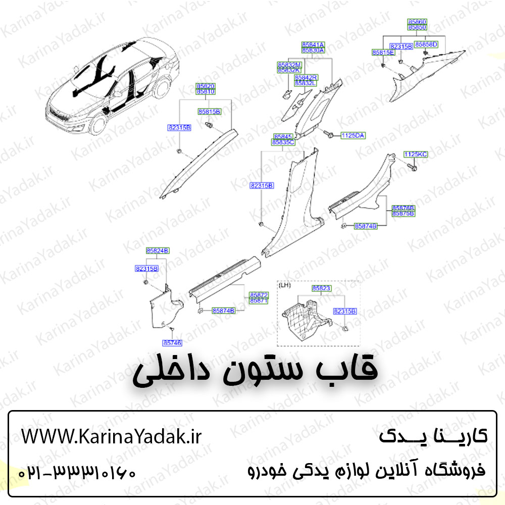 قاب ستون داخلی کیا اپتیما تی اف tf