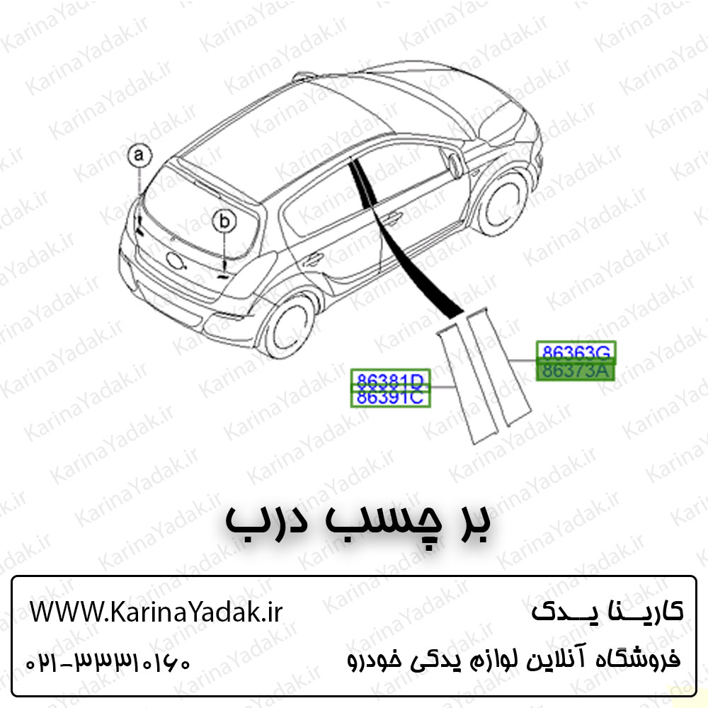 بر چسب درب هیوندای i20