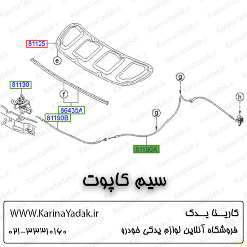 سیم کاپوت هیوندای i20