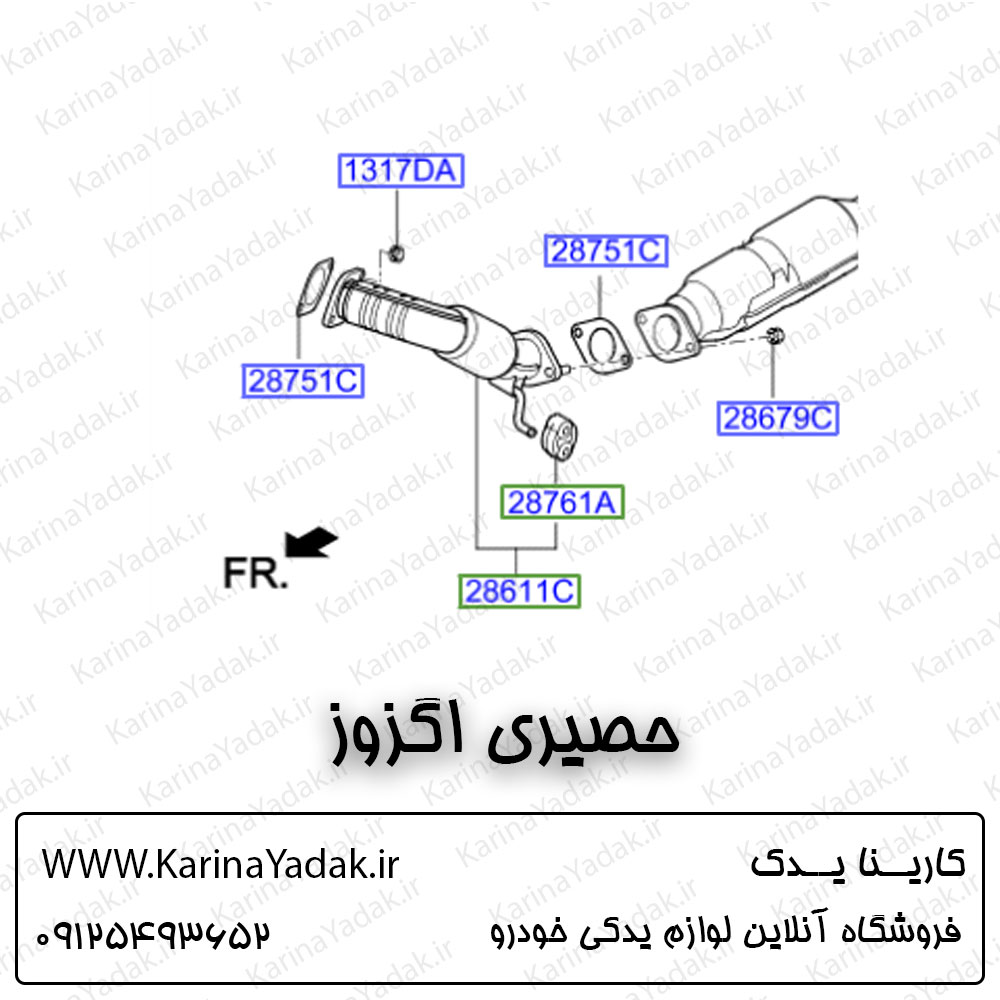 حصیری اگزوز کیا اپتیما tf