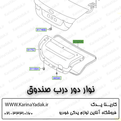 نوار دور درب صندوق هیوندای سوناتا yf