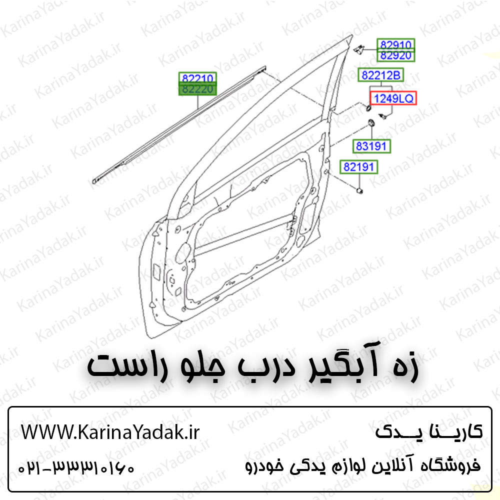 زه آبگیر درب جلو راست اصلی هیوندای سوناتا yf